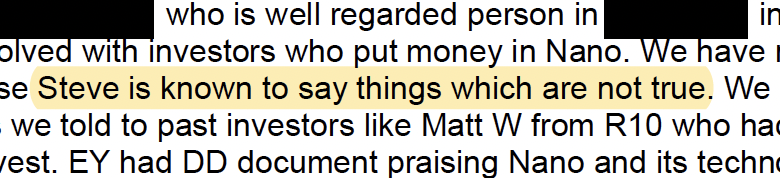 Papermaster enabler confesses: “Steve is known to say things which are not true”.